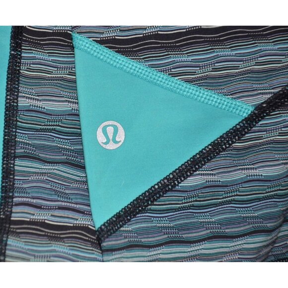 Lululemon Pace Rival Blue Space Dye Pull On Workout Athletic Crop Legging Size 6 - Picture 4 of 10